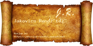 Jakovics Renátó névjegykártya