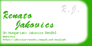 renato jakovics business card